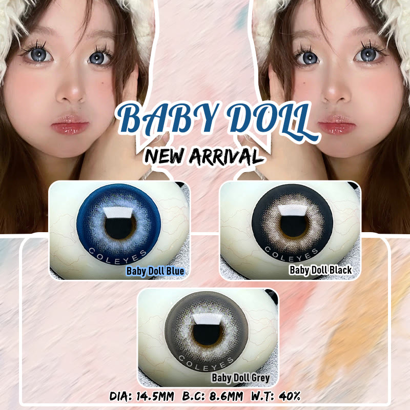 Coleyes Baby Doll Black Yearly Prescription Colored Contacts - image 9