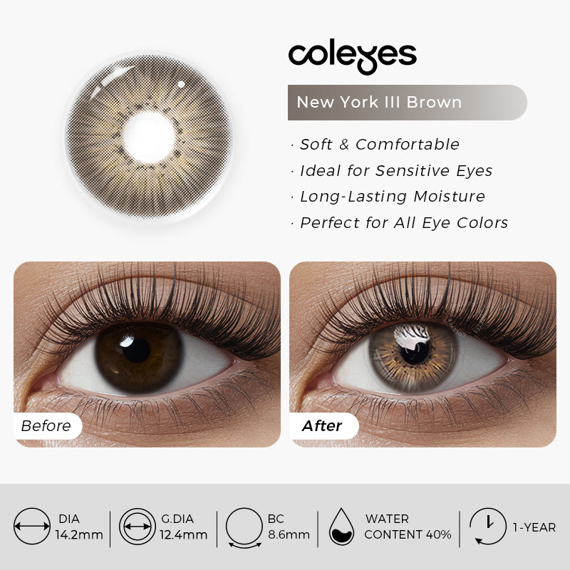 Coleyes New York III Brown Yearly Prescription Colored Contacts - image 11