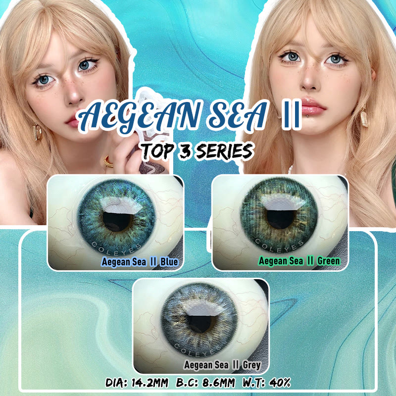 Coleyes Aegean Sea Ⅱ Green Yearly Prescription Colored Contacts - image 12
