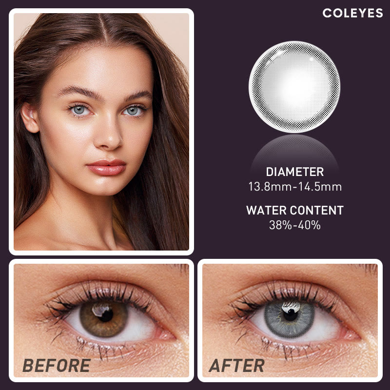 Coleyes Love-struck Grey Yearly Prescription Colored Contacts - image 6