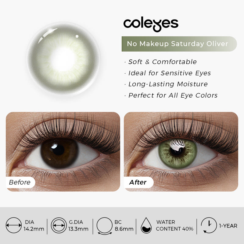 Coleyes No Makeup Saturday Oliver Yearly Prescription Colored Contacts - image 4