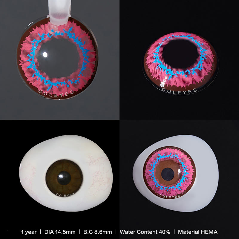 Coleyes Chomper Pink Yearly Prescription Cosplay Colored Contacts - image 5