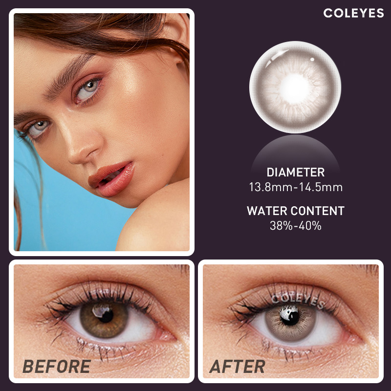 Coleyes No Makeup Friday Brown Yearly Prescription Colored Contacts - image 9