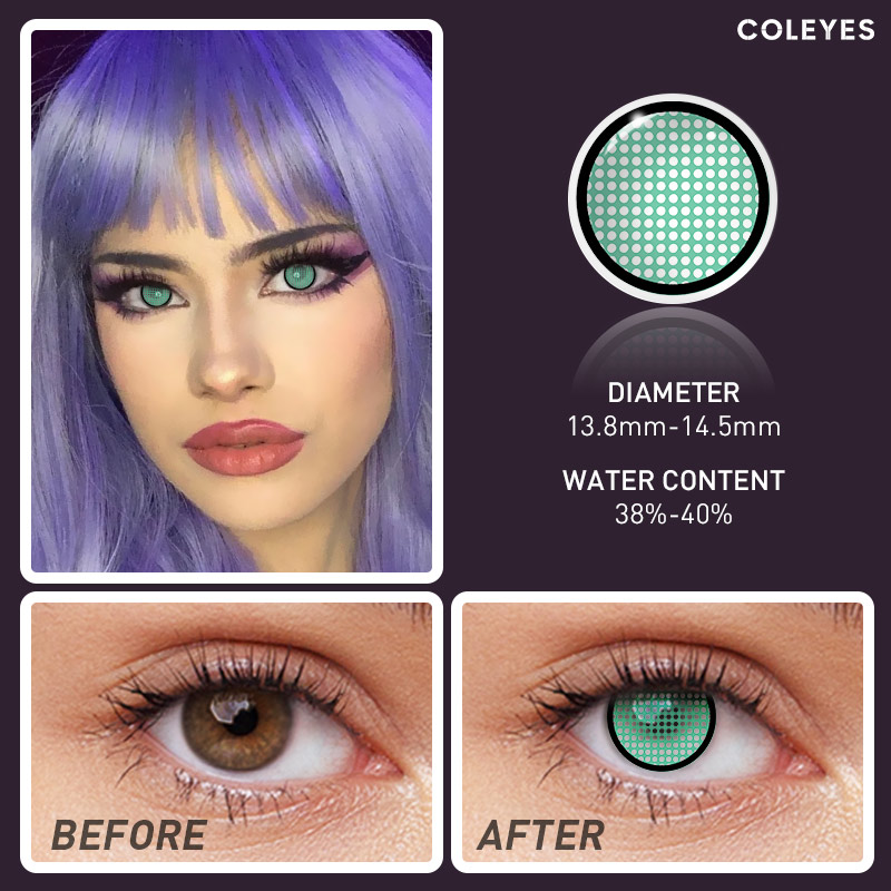 Coleyes Blind Manson Mesh Green Yearly Prescription Colored Contacts - image 7