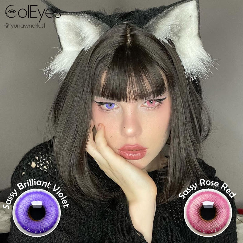 Coleyes Sassy Brilliant Violet Prescription Yearly Cosplay Colored Contacts - image 5