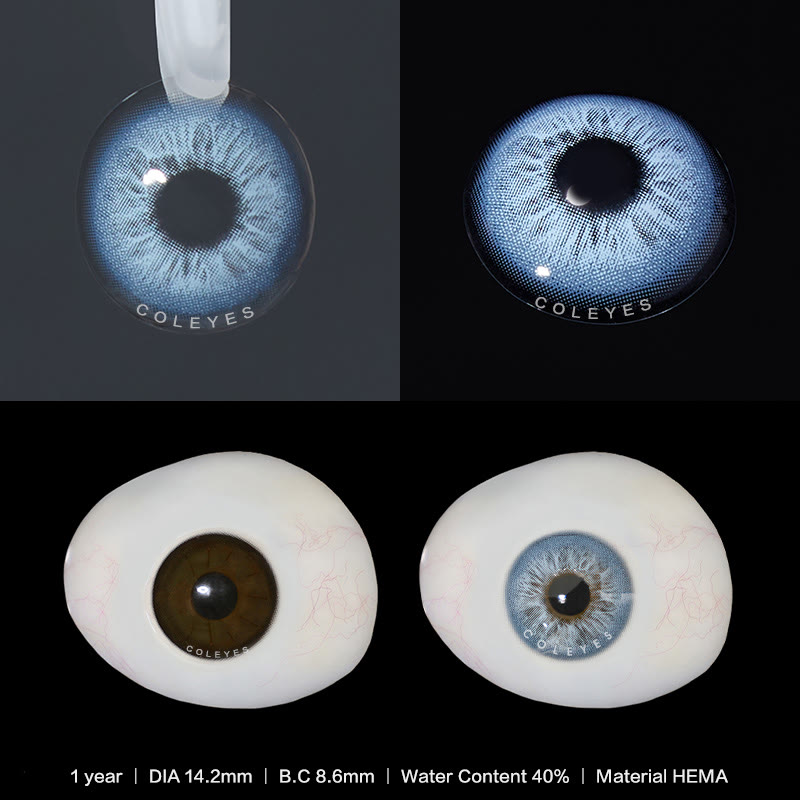 Coleyes No Makeup Monday Blue Yearly Prescription Colored Contacts - image 4