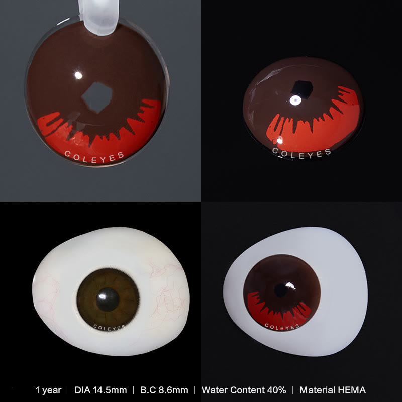 Coleyes Kamado Tanjirou Black Yearly Prescription Cosplay Colored Contacts - image 3
