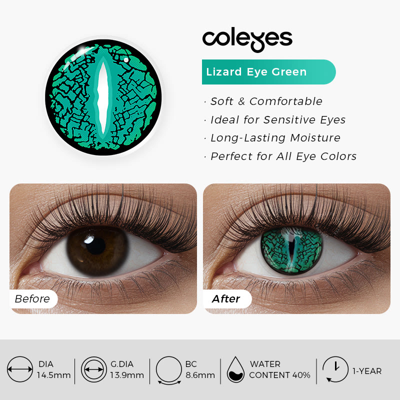 Coleyes Lizard Eye Green Yearly Cosplay Colored Contacts - image 5