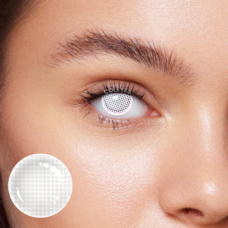 Coleyes Blind Mesh White Yearly Prescription Colored Contacts