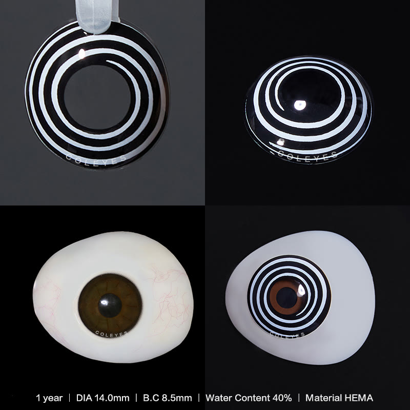 Coleyes Black White Spiral Yearly Cosplay Colored Contacts - image 4