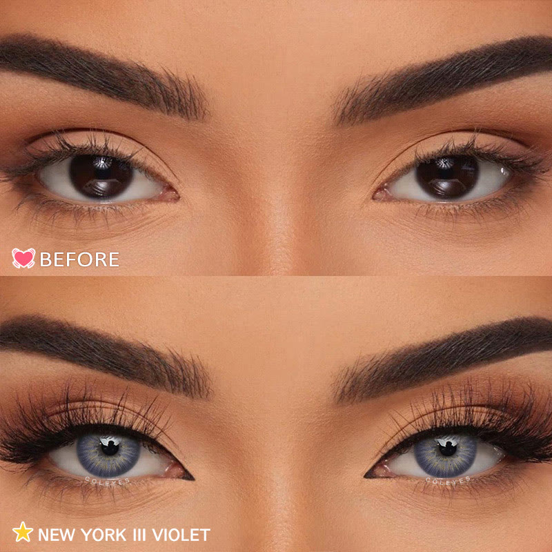 Coleyes New York III Violet Yearly Prescription Colored Contacts - image 5