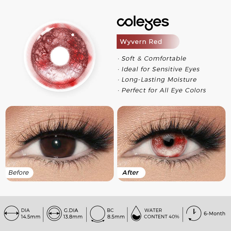 Coleyes Wyvern Red 6-Month Cosplay Colored Contacts - image 14