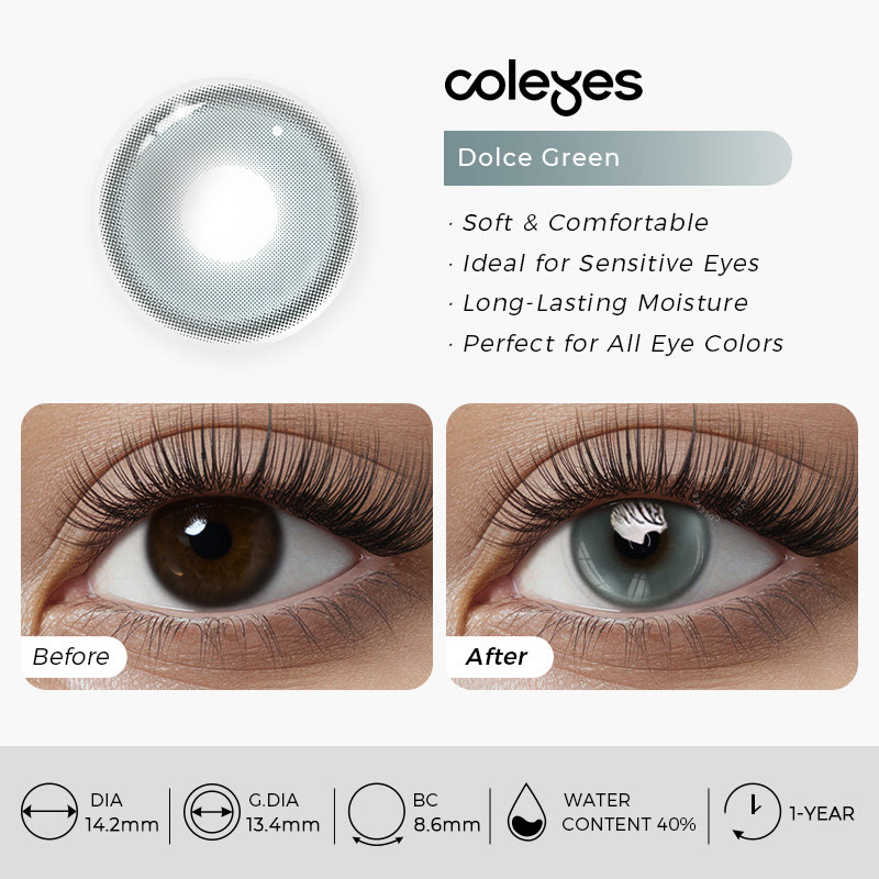 Coleyes Dolce Green Yearly Prescription Colored Contacts - image 4
