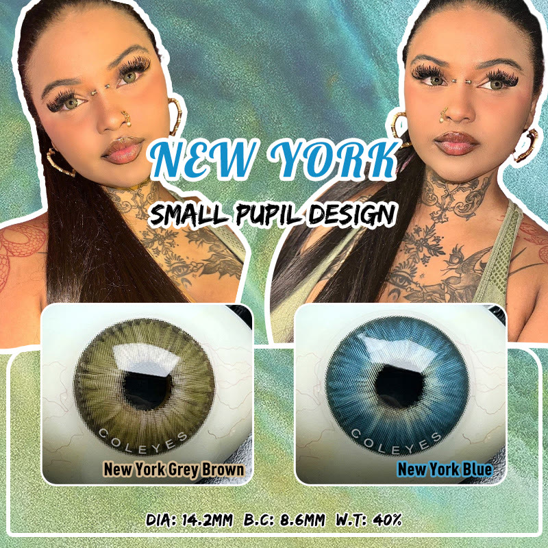 Coleyes New York Grey Brown Yearly Prescription Colored Contacts - image 13