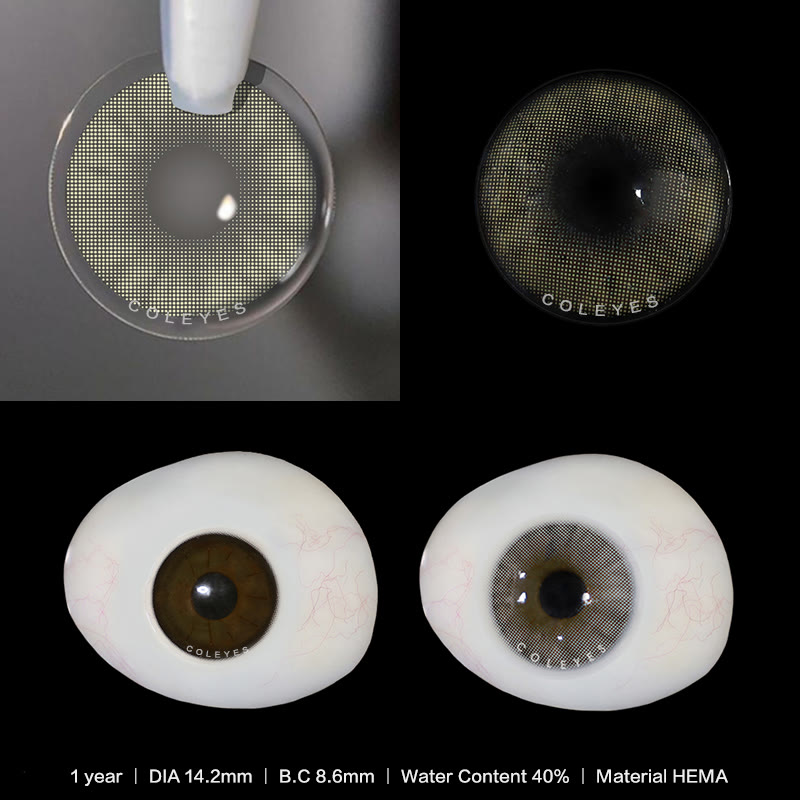 Coleyes Aurora Crystal Grey Yearly Prescription Colored Contacts - image 4