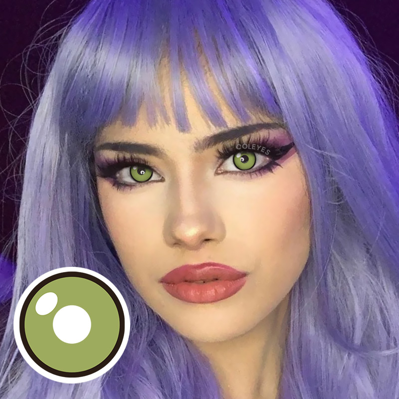 Coleyes Demon Mitsuri Green Yearly Prescription Cosplay Colored Contacts - image 3
