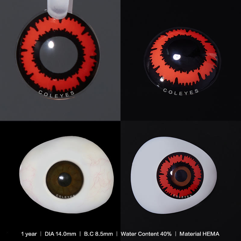 Coleyes Twilight Black Red Yearly Prescription Cosplay Colored Contacts - image 4