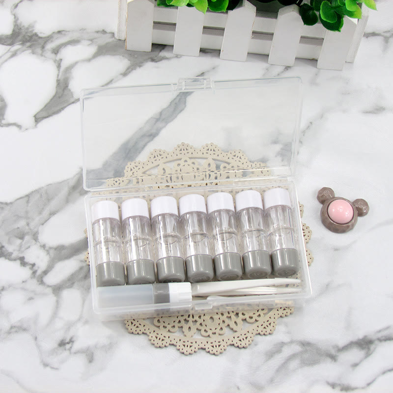 Contact Lens Case Kit - Gray Cylindrical Case with Accessories - Contact Lens Case Kit - Holds 7 Pairs - CO-Gray-Case-Kit - image 6