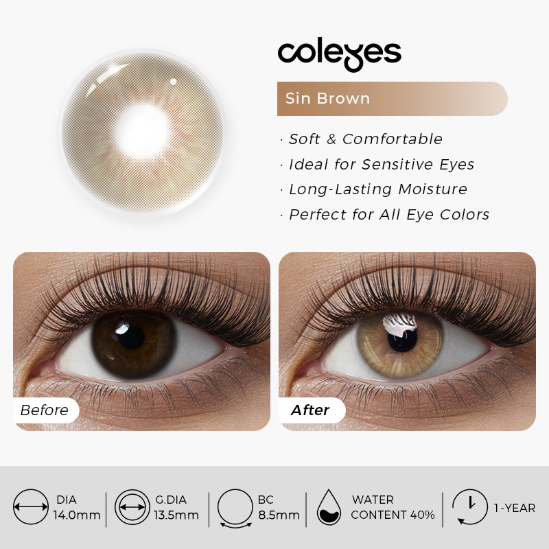 Coleyes Sin Brown Yearly Prescription Colored Contacts - image 13