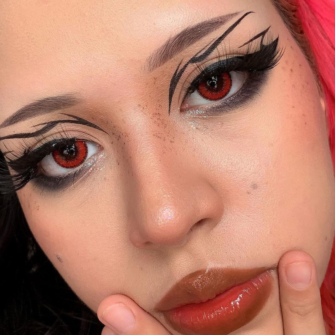 Coleyes Black Line Red Yearly Cosplay Colored Contacts - image 3