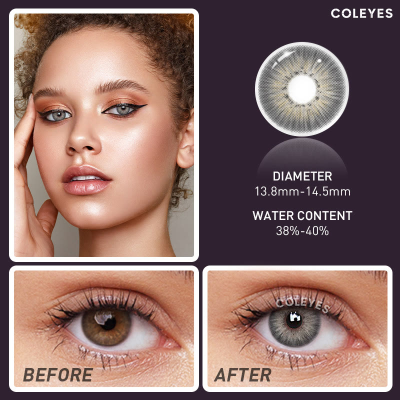 Coleyes New York III Grey Yearly Prescription Colored Contacts - image 5