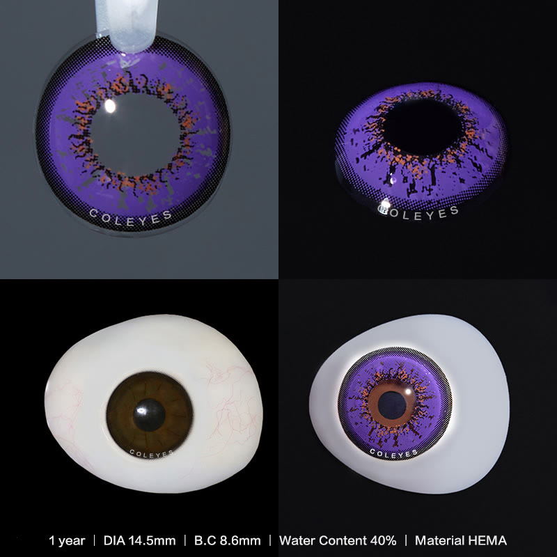 Coleyes Starfall Purple Yearly Prescription Cosplay Colored Contacts - image 3