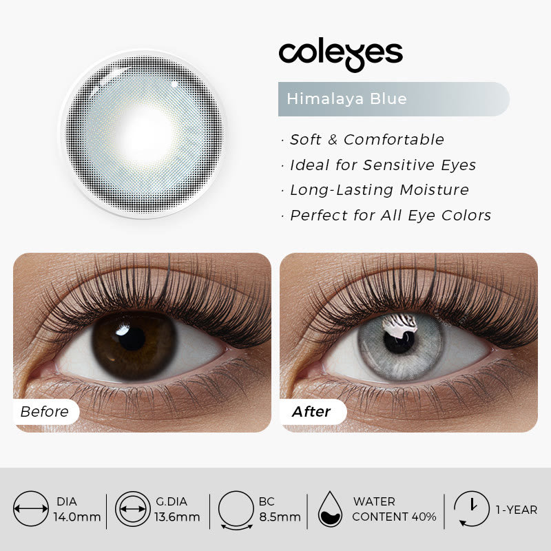 Coleyes Himalaya Blue Yearly Prescription Colored Contacts - image 8