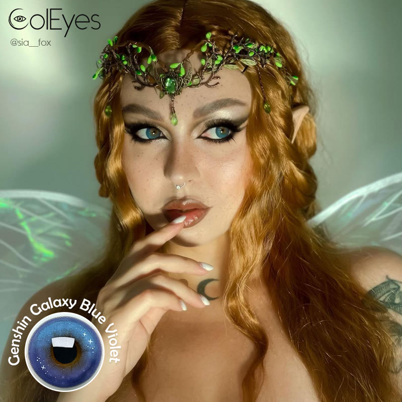 Coleyes Genshin Galaxy Blue Violet Yearly Prescription Colored Contacts - image 5