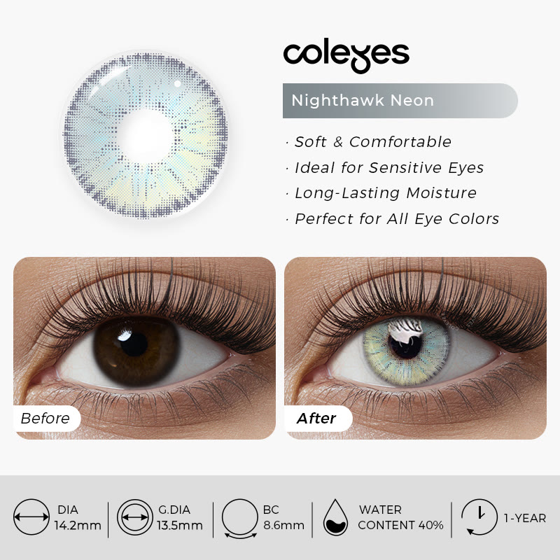Coleyes Nighthawk Neon Yearly Prescription Colored Contacts - image 9