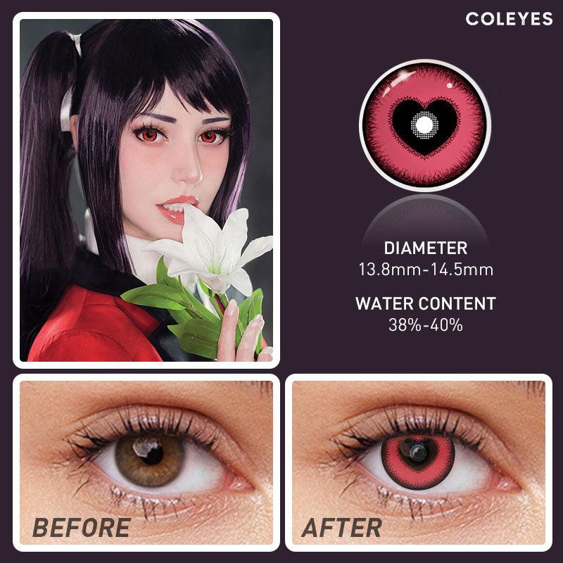 Coleyes Yandere Black Pink Prescription Yearly Colored Contacts - image 9