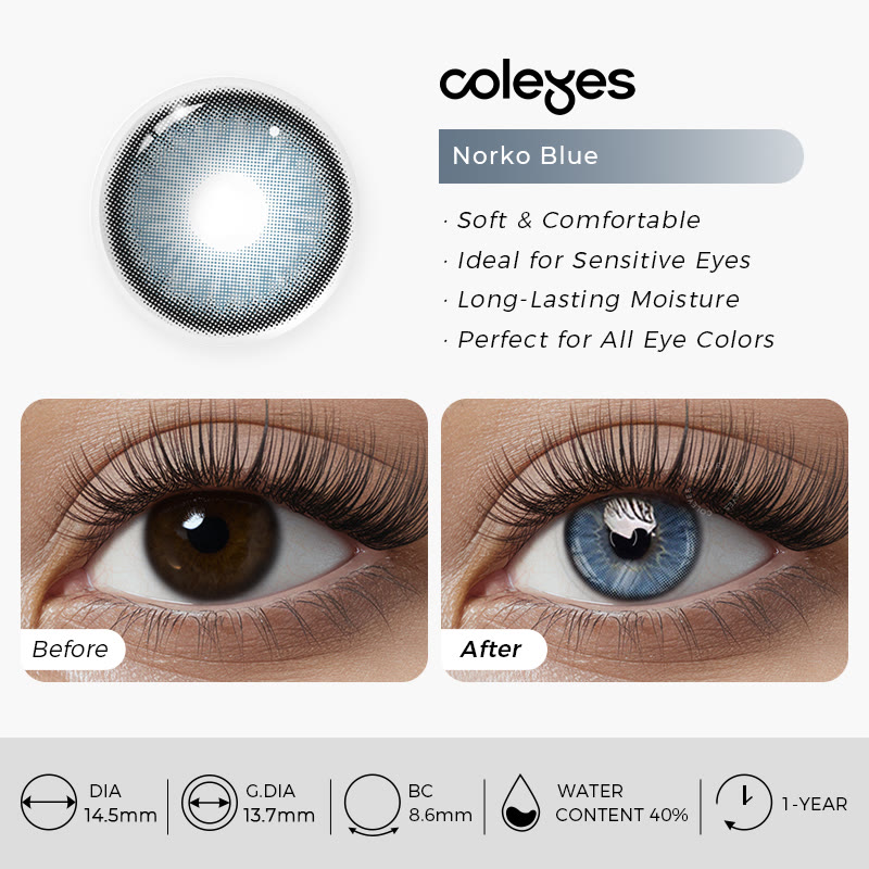 Coleyes Norko Blue Yearly Prescription Colored Contacts - image 9