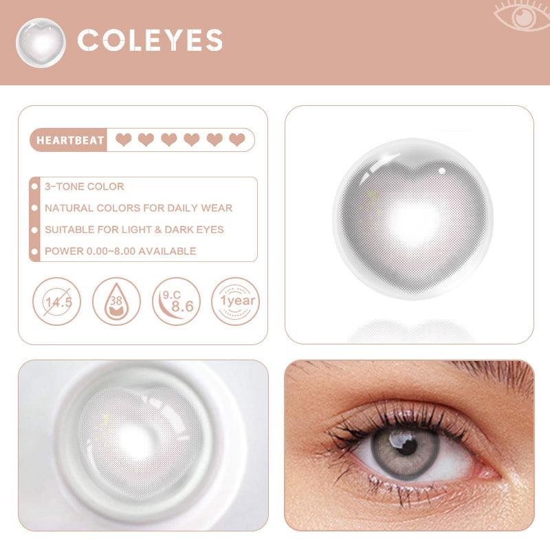 Coleyes Heart LightGrey Yearly Prescription Colored Contacts - image 5