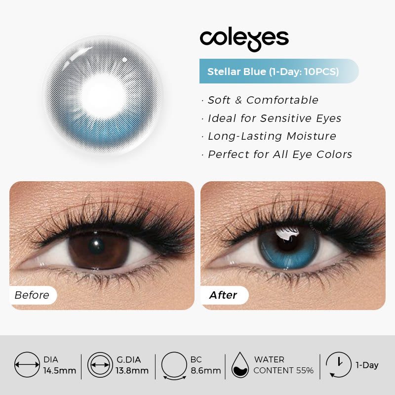 Coleyes Stellar Blue Axis Lock Colored Contacts | 1 Day-10pcs - image 11