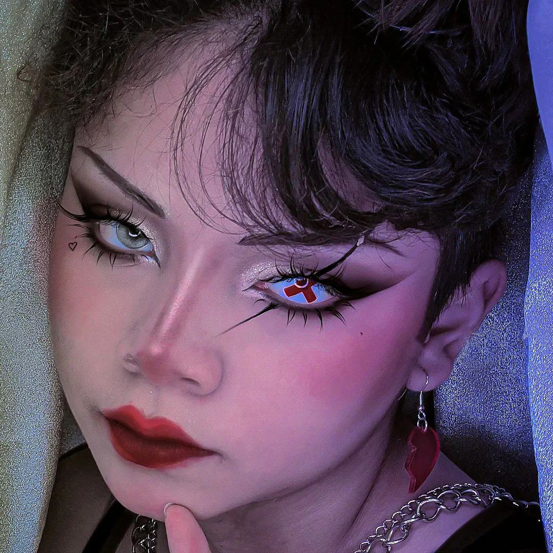 Coleyes Cross Red Yearly Cosplay Colored Contacts - image 6