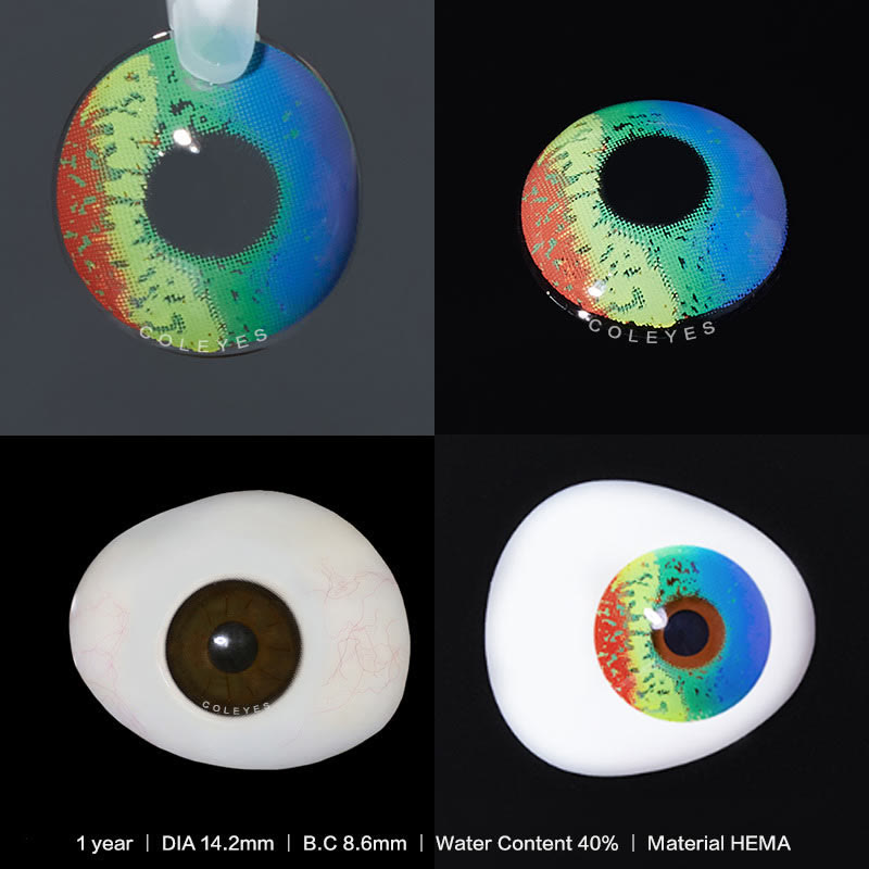 Coleyes Multi Rainbow Yearly Prescription Cosplay Colored Contacts - image 3