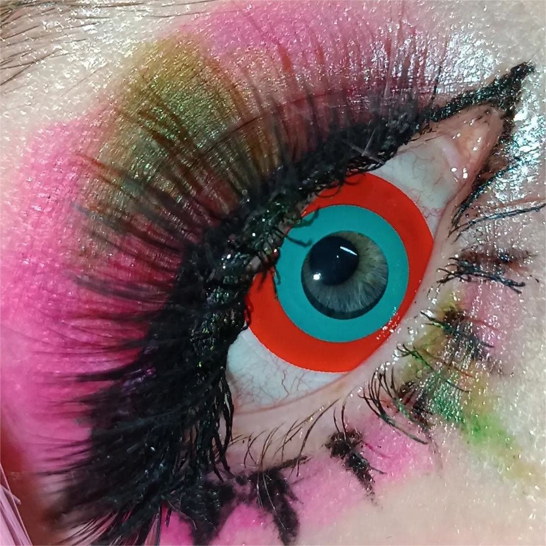 Coleyes Rainbow Red Green Rebecca Cyberpunk Yearly Prescription Cosplay Colored Contacts - image 4