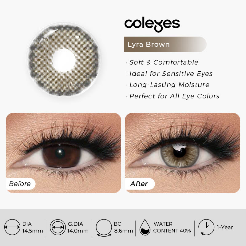 Coleyes Lyra Brown Prescription Yearly Colored Contacts - image 4