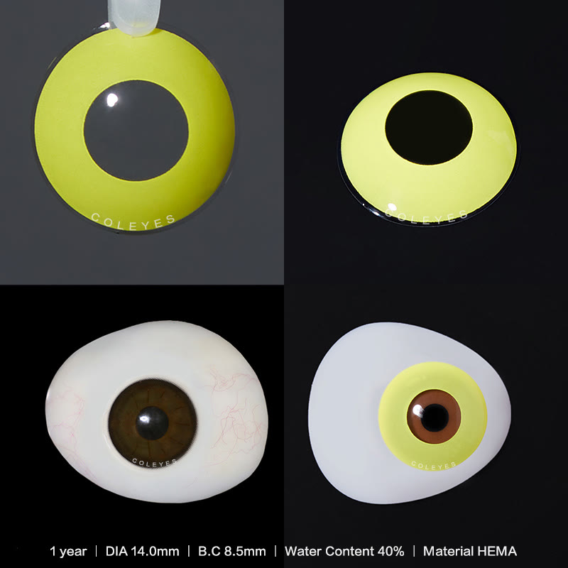 Coleyes Block Yellow Yearly Cosplay Prescription Colored Contacts - image 4