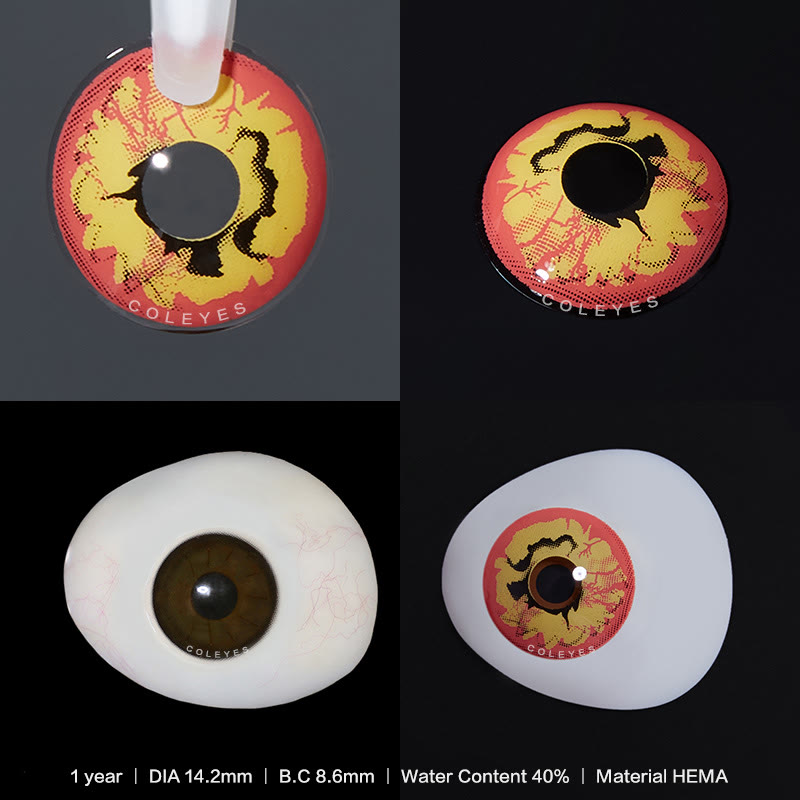 Coleyes Bloom Red Yearly Prescription Cosplay Colored Contacts - image 4