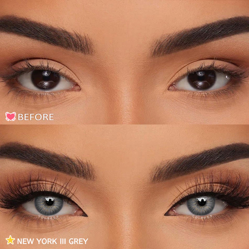 Coleyes New York III Grey Yearly Prescription Colored Contacts - image 5