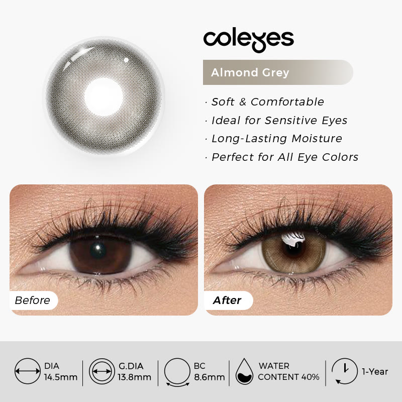 Coleyes Almond Grey Yearly Colored Contacts - image 7