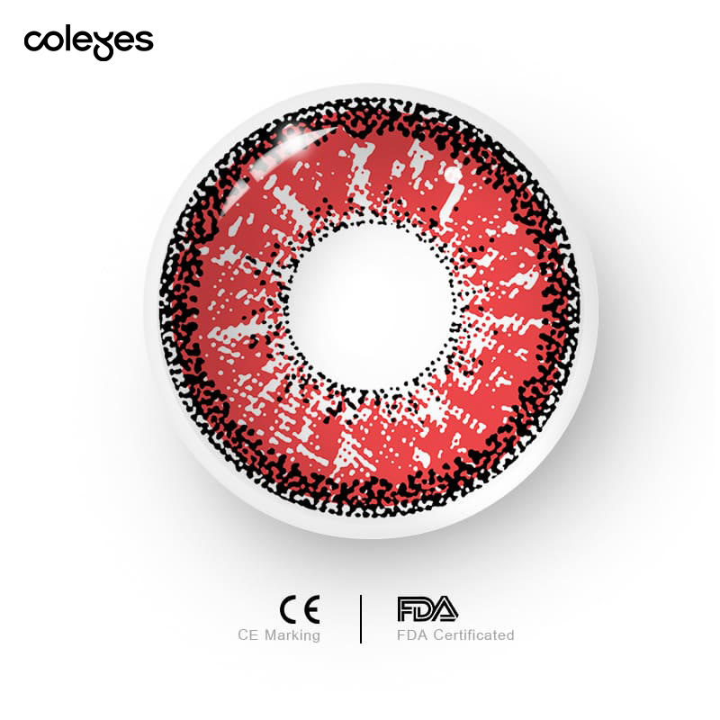 Coleyes Snowflakes Red Yearly Cosplay Prescription Colored Contacts - image 7