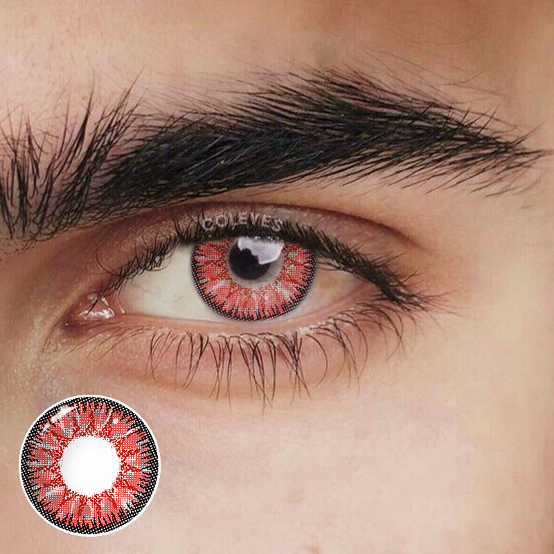 Coleyes Nonno Red Men Yearly Prescription Colored Contacts - Nonno Red - -8.00 - FC41_RDBN - image 1