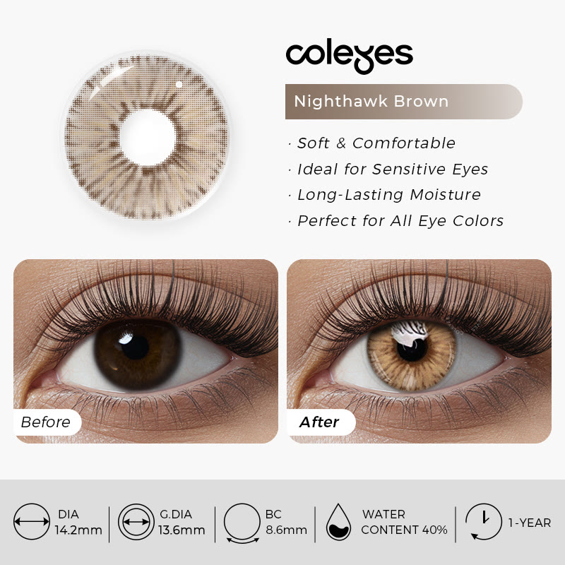 Coleyes Nighthawk Brown Yearly Prescription Colored Contacts - image 7
