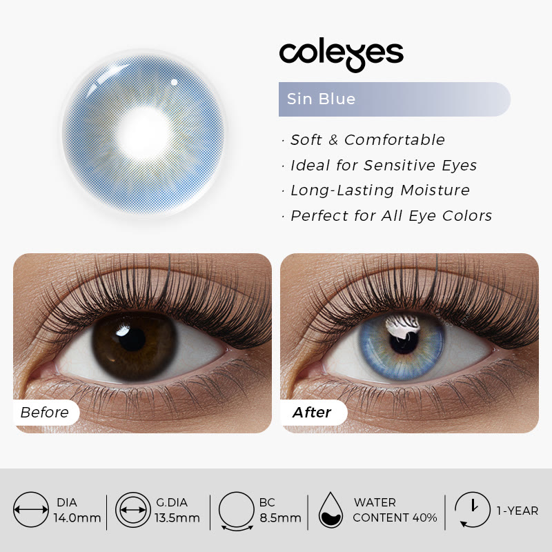 Coleyes Sin Blue Yearly Prescription Colored Contacts - image 10