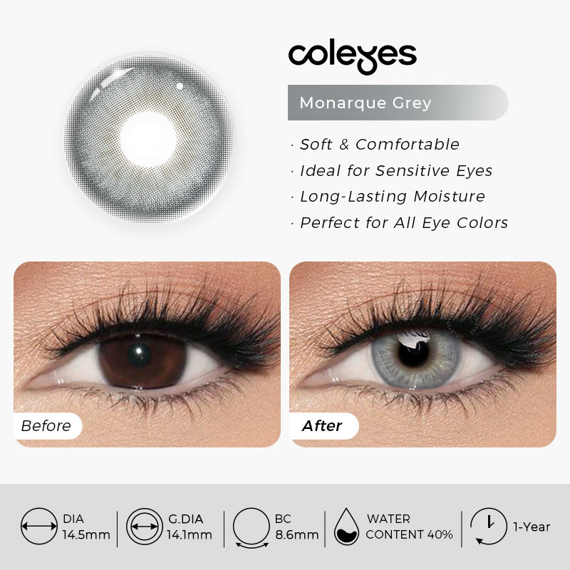 Coleyes Monarque Grey Yearly Colored Contacts - image 10
