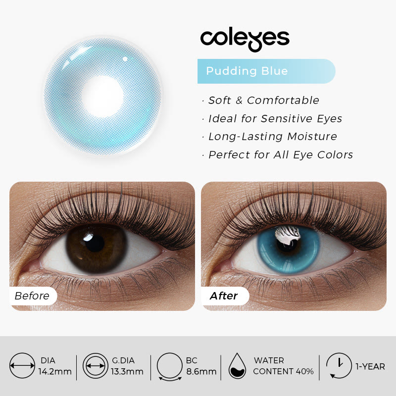 Coleyes Pudding Blue Yearly Prescription Colored Contacts - image 5