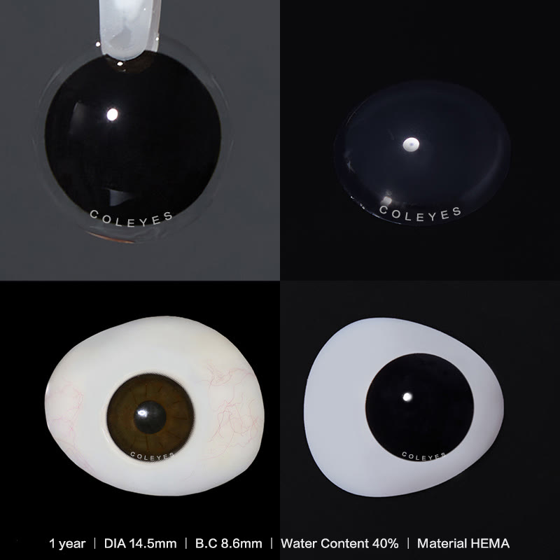 Coleyes Blind Black Out Yearly Prescription Cosplay Colored Contacts - image 3