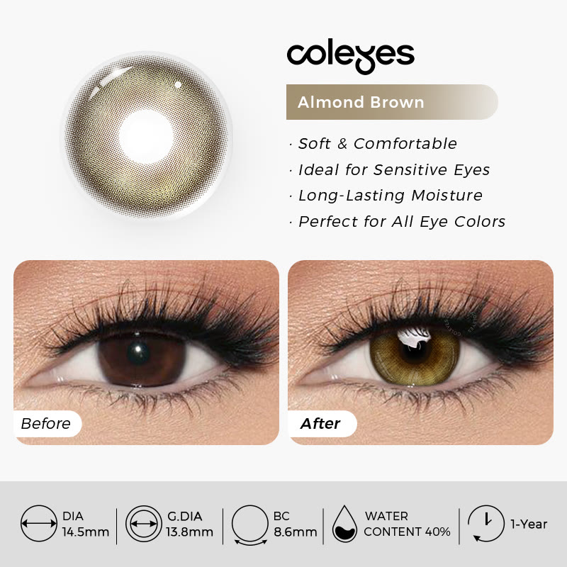 Coleyes Almond Brown Yearly Colored Contacts - image 7