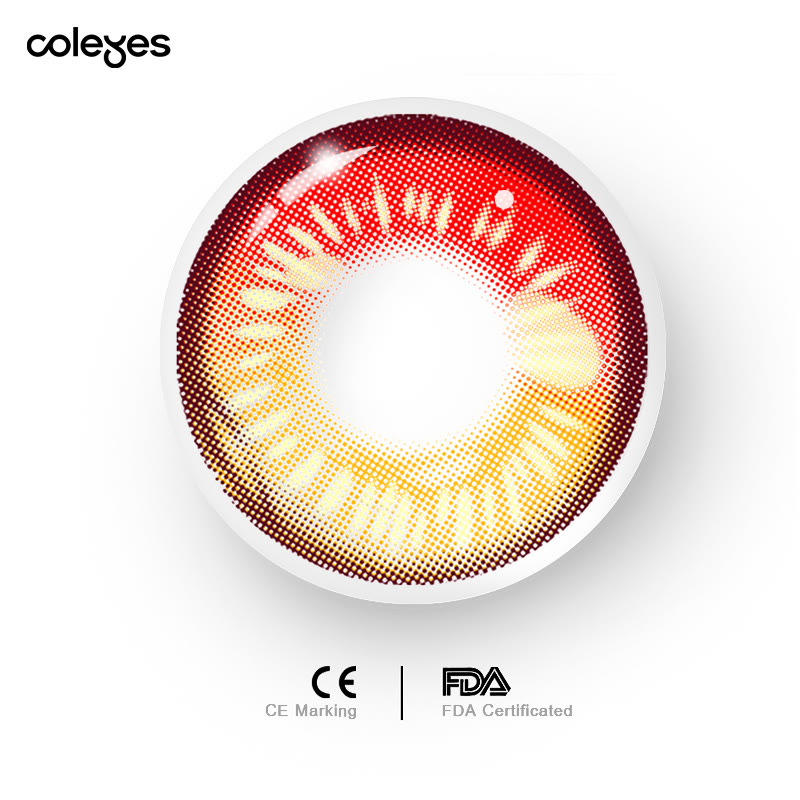 Coleyes Anime Red Brown Yearly Cosplay Prescription Colored Contacts - image 5